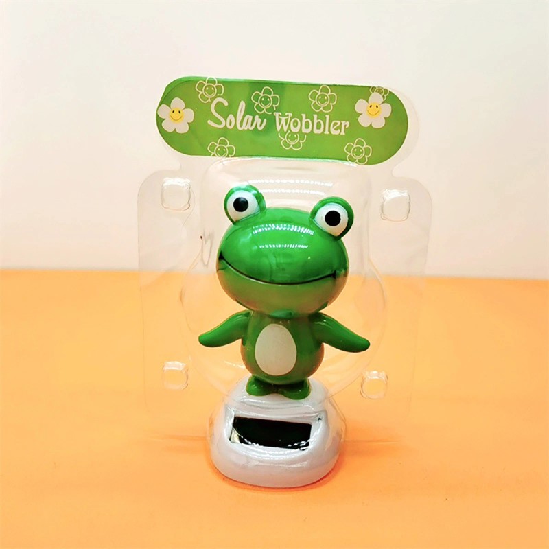 Cute Frog Solar Powered Dancing Swinging Animated Bobble Dancer Toy