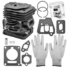 Quctaki Cylinder Piston Kit with Gaskets Spark Plug and Gloves Compatible with Stihl FS240 FS240C FS240R FS240RC FS360C FS361C Brushcutter Replace 4147 020 1206
