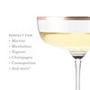 Twine Copper Rim Crystal Coupe Glasses, Electroplated Copper Rim -