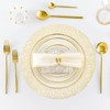 Gold Round Placemats Set of 6 Waterproof Pressed Vinyl Place