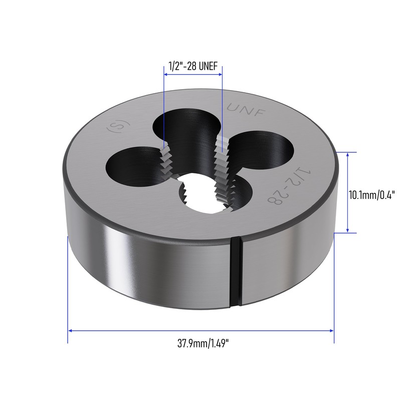 Skweawert 1/2"-28 UNEF Round Threading Die, 1/2x28 UNEF Screw Thread