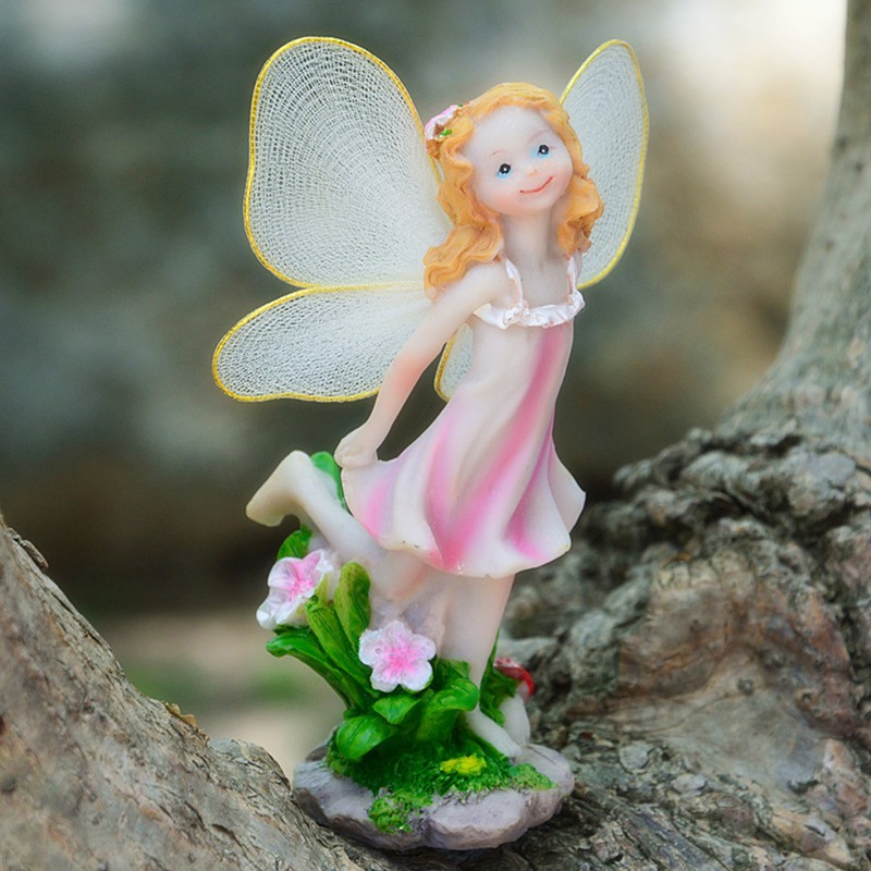4Pcs/Set Fairy Statue Elf Sculpture Art Craft Outdoor Courtyard Garden