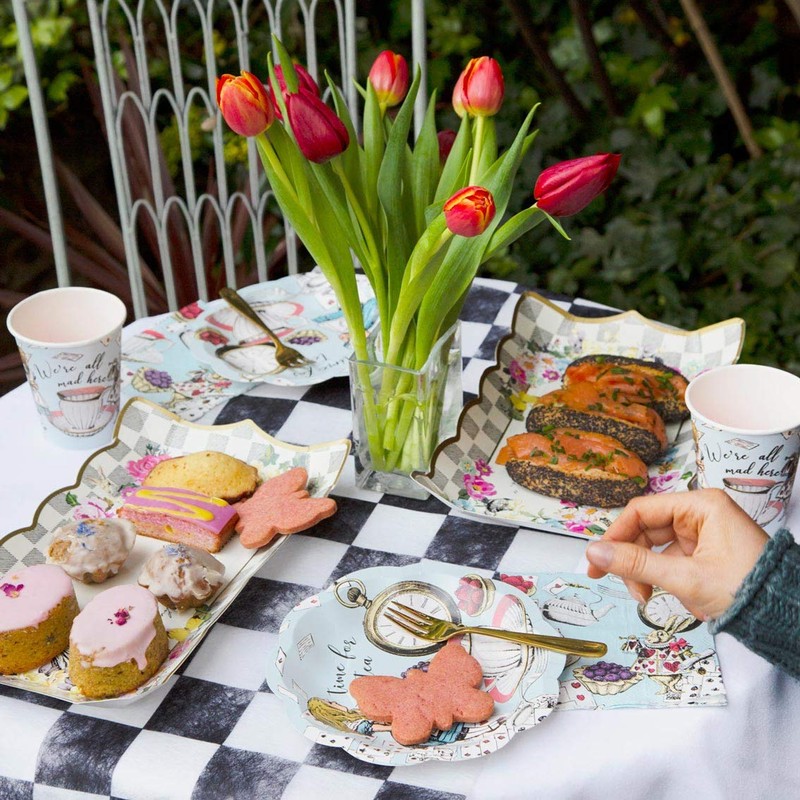 Talking Tables Truly Alice in Wonderland Birthday Tea Wreaths Serving