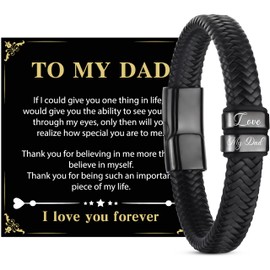 Merclix Best Dad Bracelet for Men Gifts for Dad Birthday Christmas Fathers Day Daddy Gifts from Daughter and Son