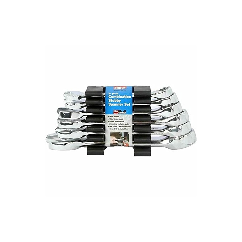 Hilka 16500602 6 PCE Combi Stubby Spanner Set Metric