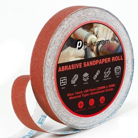 Emery Cloth Roll, 120 Grit Sandpaper Roll, 1" x 98 Feet Long Red Continuous Sand Paper Roll, Wet and Dry Emory Cloths for Metal, Polishing and Surface Treatment of Wood,Furniture