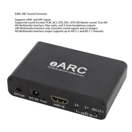 EARC ARC Sound Extractor, HD Multimedia Interface Optical 3.5mm Output Audio Adapter, 192KHz ARC Adapter for TV Speaker Amplifier, Supports PCM AC3 DTS DTS HD Master Sound True HD