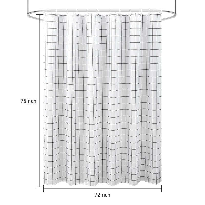 AooHome Black and White Extra Long Shower Curtain, Polyester Durable
