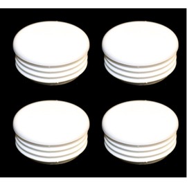 1.5" Round Tubing Plastic White Hole Plug End Cap, 1.5 inch OD Tube Pipe Cover Plug, Heavy Duty Plastic Plug Cap Insert, Durable Chair Glide (4)