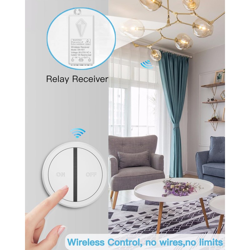 UTOI 230 V Light Switch Set with Receiver Remote Control