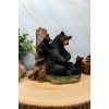Black Bear Mother And Her Cubs In The Woodlands Statue