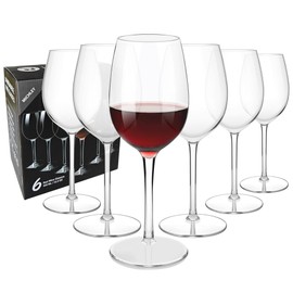 MICHLEY Floating Wine Glasses for Pool Unbreakable Tritan Plastic Red Wine Glasses with Stem Poolside Floating Cups 12.5 OZ, Dishwasher Safe, Set of 2
