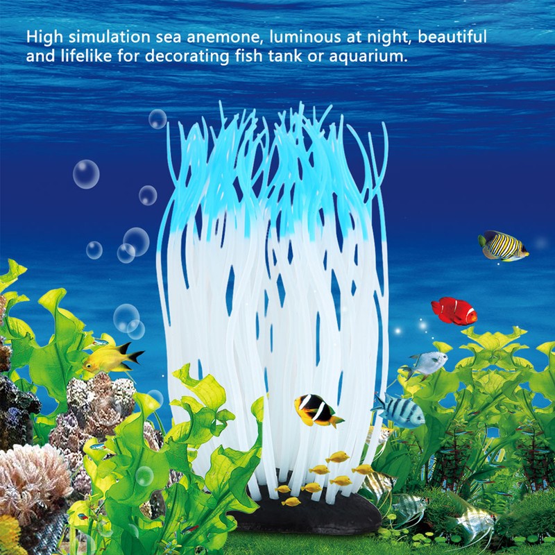 Simulation Artificial Silicone Sea Anemone Coral Ornament for Aquarium Fish
