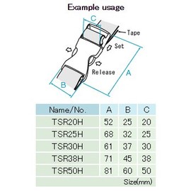 [NIFCO] ニフコ TSR25 プラスチック バックル 黒 25mm巾用 ベルトの長さ調節などに