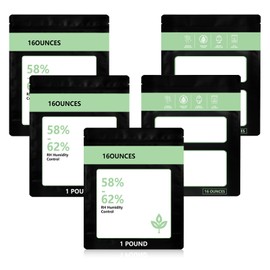 5 Pack Terp Bags 16oz (1 LB) Double-Tracked Zip Closure Curing Bags, Reusable Heat Sealable Humidity Bags for Storage & Curing, Perfect for Food & Humidity Control