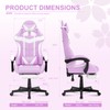 Soontrans Light Purple Gaming Chair with Footrest,Lovely Cute Bunny Computer