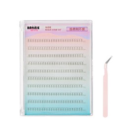 Hannie wish Lower Eyelashes, No Glue Needed, False Eyelashes Parts, Large Capacity, Natural, Tuft-Feel, For Beginners, Includes Tweezers (Small Flame False Eyelashes)