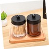 Baluue Cotton Pad Container Makeup Organizer Glass Swab Holder Safe