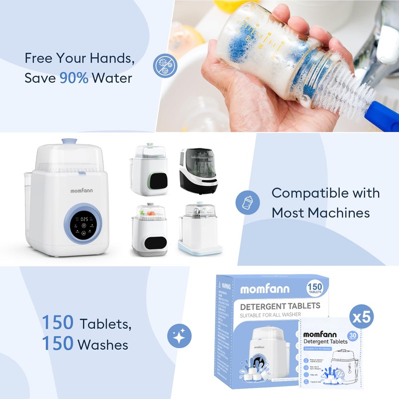 MOMFANN Professional Deep Cleaning Detergent Tablets for All Baby Bottle