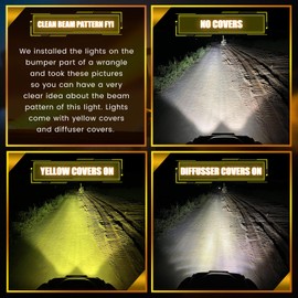 EXZEIT 160W 5 Inch Driving Lights,11200 Lumens Round Fog Lights Offroad Lights for Jeep Wrangler Trucks Toyota Pickup SUV ATV, Diffuser Covers and Yellow Covers Changeable, 12V/24V
