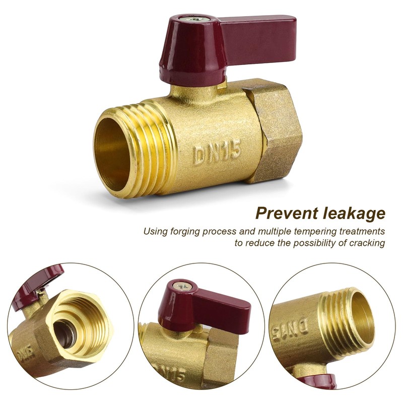CBLDF Shut-off Valve 1/2 Inch, Pack of 2 Brass Stopcock,