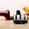 Afilador Cuchillos Cocina Ergonomico Tijeras 3 Etapas Manual (Rojo)