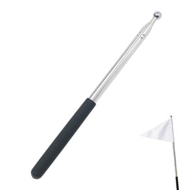 YIPFEN Telescopic Flag Pole Stainless Steel Tour Guide Handheld Flag Pole, Lightweight Extendable Foldable Flagpole with Non-Slip Handle (Black)
