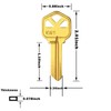 Brass Finish Key Blanks, KW1 Uncut Blank Keys, Pack of