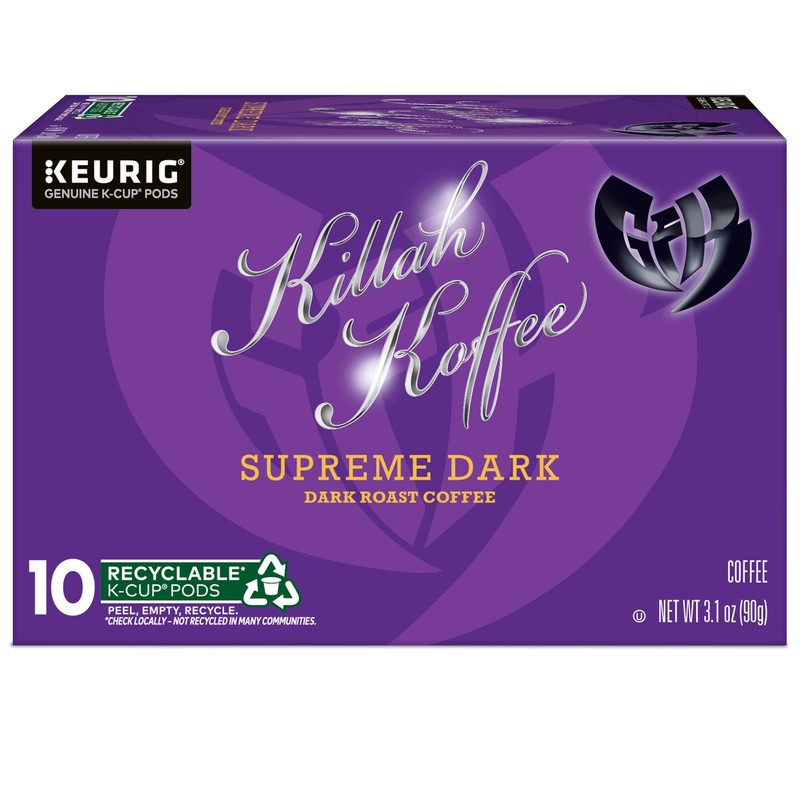 Killah Koffee Supreme Dark Roast, Keurig Single-Serve K-Cup Pods, Dark