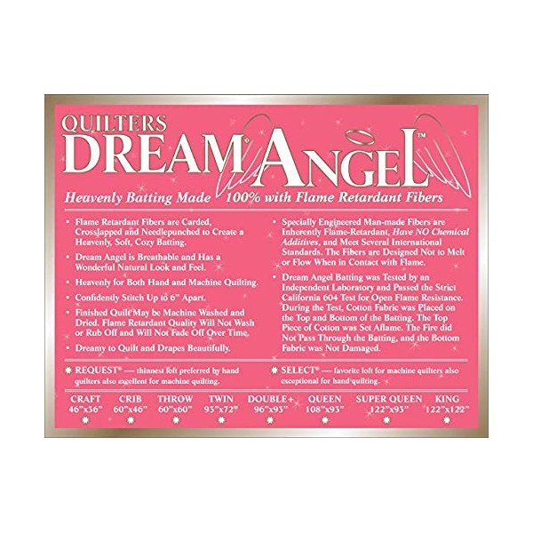 Quilters Dream Angel Select Batting (108'' x 93'') Queen
