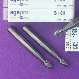 SGS PRO 1/4" Shank  Solid Carbide Radius End Oval Double Cut Burr: SE-11 # 13128