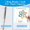 CIXILDTS 1-inch Round Ring Binder, Standard 3 Ring Binder Fit