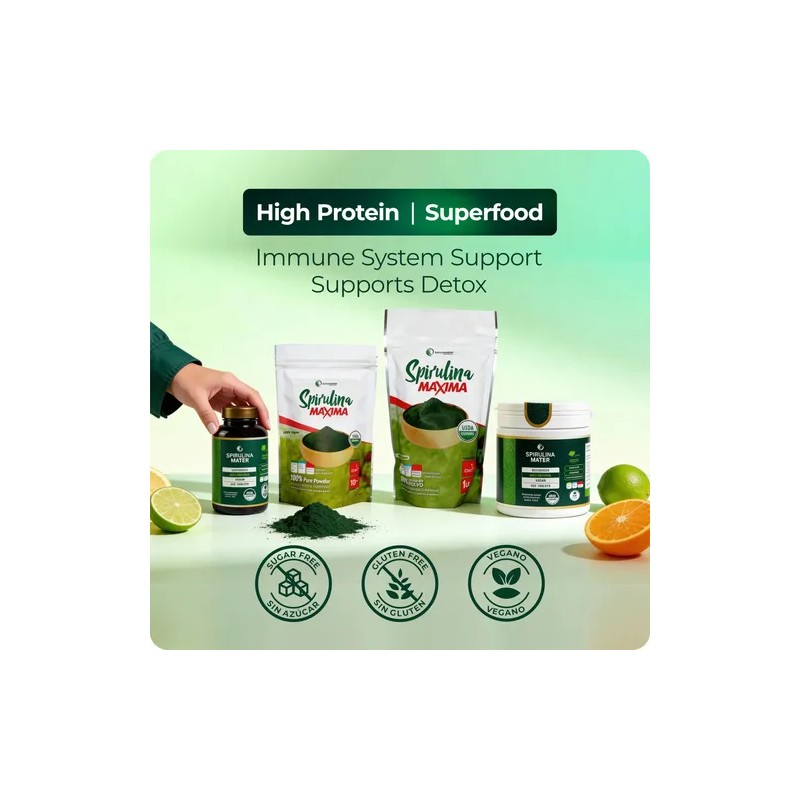 Spirulinamater Polvo Orgánico De Espirulina Usda 1 Lb