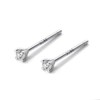 Silver 925 Earrings, Ultra Small, 0.08 inch (2 mm), Simple,