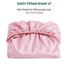 Love's cabin Satin Fitted Sheet Queen Size - Pink Silky