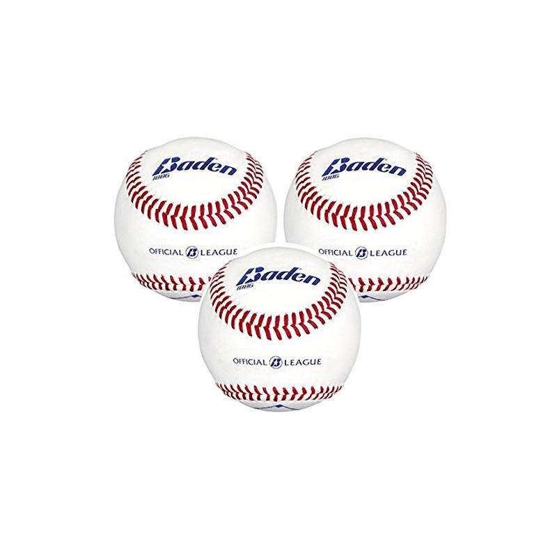 Baden Kid's 1B-BG Baseball (Pack of 3) - White