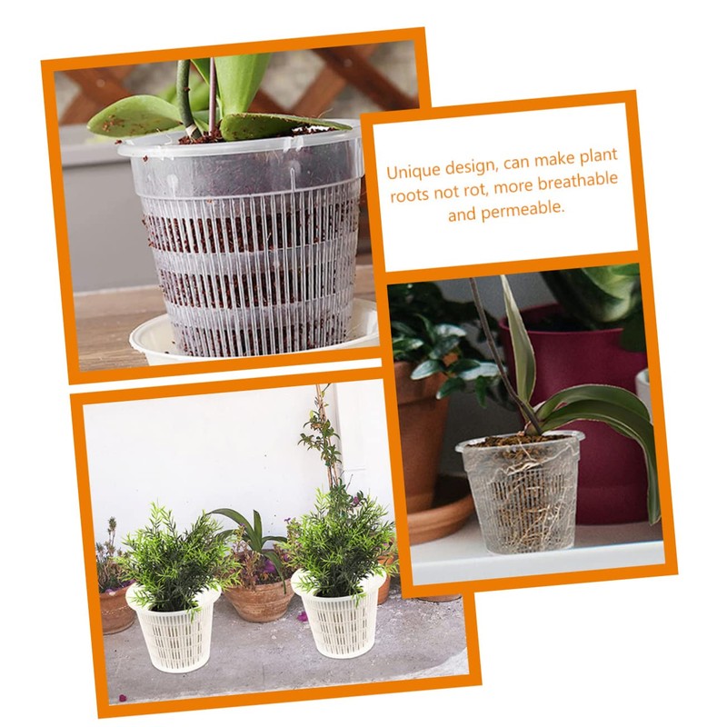 Outanaya 6pcs Breathable Plastic Orchid Pots with Drainage Portable Flower
