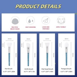 Silicone Face Mask Brush Mask Applicator Tool with 4 PCS Different Shapes Mask Brushes for Facials, Facial Brush Makeup Spatula Hairless Body Lotion a