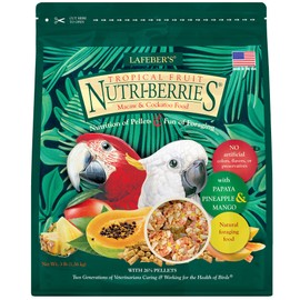 LAFEBER'S Tropical Fruit Nutri-Berries Pet Bird Food, Made with Non-GMO and Human-Grade Ingredients, for Macaws and Cockatoos, 3 lb