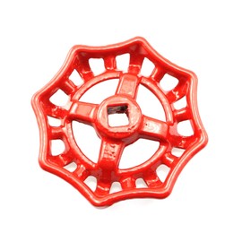 PZRT Cast Steel Outside Faucet Round Wheel Handle Hose Bib Handle Water Spigot Handle 7x7mm, Red