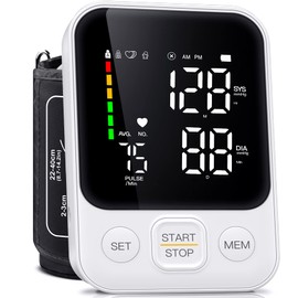 Relado Blood Pressure Machine for Home Use Automatic Blood Pressure Monitor with 2x120 Reading Memory Adjustable Arm Cuff 8.7"-15.7" with Large LED Backlit Display