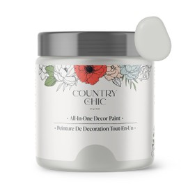 Country Chic All-in-One Chalk Paint for Furniture, Cabinets, Home Decor, Eco-Friendly, Matte Finish, Built-In Primer & Top Coat for Wood, Metal - Lazy Linen (Light Grey) - Pint 16 oz (475 ml)
