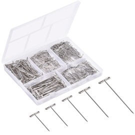 T Pins, ARRITZ 260pcs Wig Pins, 5 Sizes, 2inch, 1.7inch, 1.4inch, 1.3inch, 1inch, Suitable for Blocking Crochet, Modelling, Wig Making and Crafts, Straight Pins Sewing