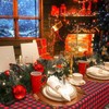 2pack Red and White Gingham Checkered Table Cloth Party,137*274cm Wipe