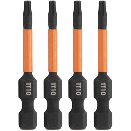 TORX T40 Tamper Proof Bits - Railer T40 TORX Security 2 Inch Bits. 1/4 Inch Hex Shank S2 Steel Tamper Resistant Star Bits (4 Pack)