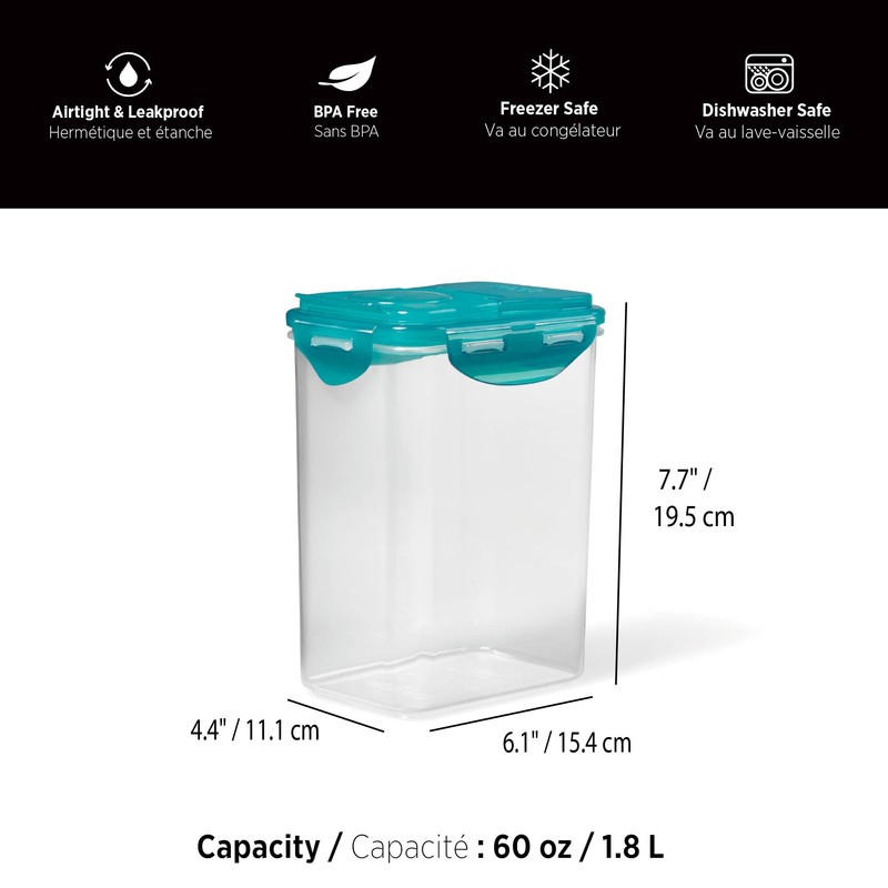 Starfrit LocknLock Plastic Pantry Container - 60oz/1.8L - Airtight -