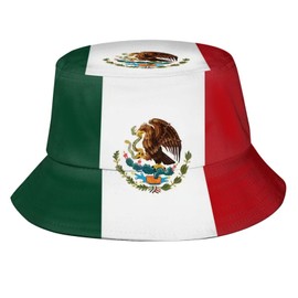Fashion Mexico Flag Bucket Hat Mexico Fisherman Hat Print Beach Hat Packable Outdoor Travel for Women Men