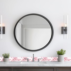 HOMETITUTE Wallpaper Border Peel and Stick Cherry Blossom Texture Decorative Wall Trim Self Adhesive Border for Walls Mirror Frame Accent Strip for Bedroom Bathroom Kitchen Living Room 4x196 Inch