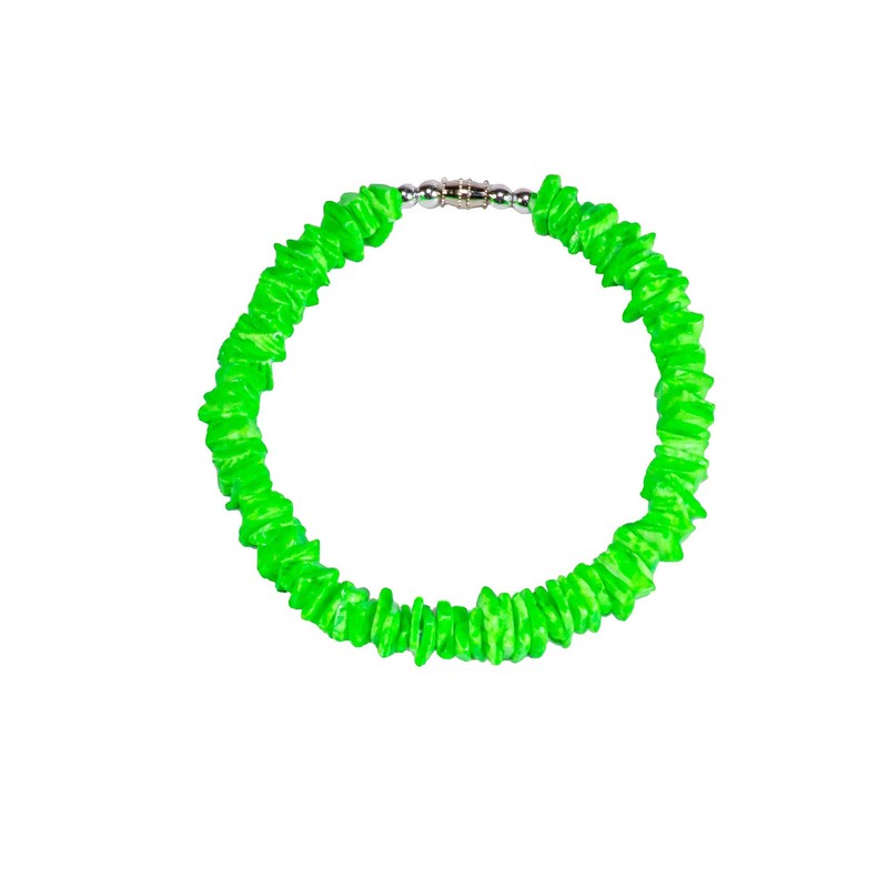 BlueRica Mint Green Puka Shell Chips Necklace & Anklet Set