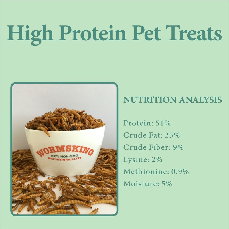 WORMSKING 10LB Dried Mealworms, High Protein Meal Worms for Poultry,